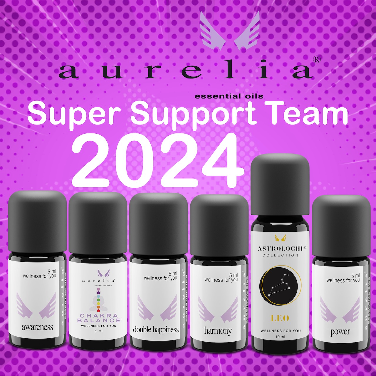 2024 Super Support Team - Unterstützung für 2024 mit den ätherischen Ölmischungen von Aurelia Essential Oils